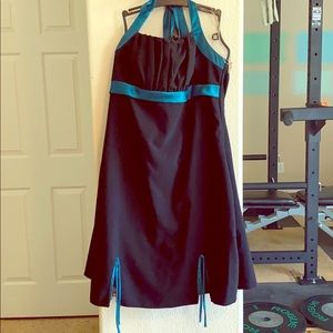 Torrid Halter Black & Emerald Green Cocktail Dress